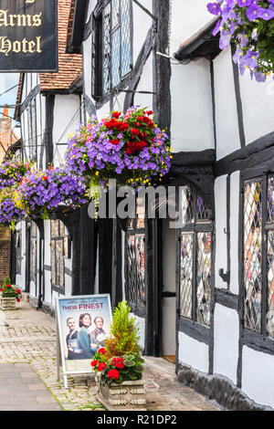 Les maisons à pans de Kings Arms Hotel à Old Amersham, Buckinghamshire, Angleterre Banque D'Images