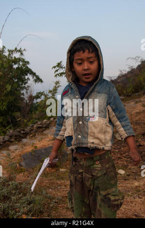 Enfants ruraux de la région de Pokhara au Népal. 2012 Banque D'Images