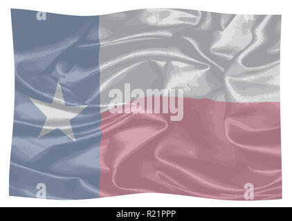 Le drapeau de l'état du Texas USA voltigeant dans le vent Banque D'Images