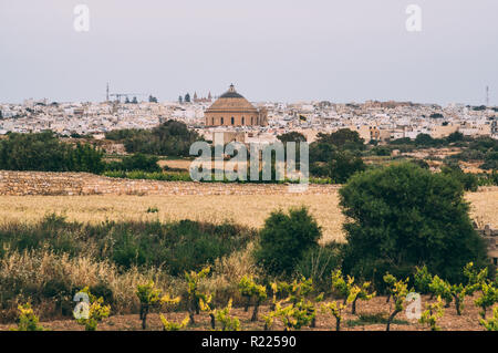 Vue de l'église de Mosta Miracle, Malte Banque D'Images