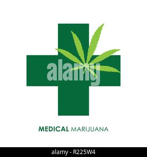 La marijuana médicale icône verte isolée sur fond blanc vector illustration EPS10 Illustration de Vecteur