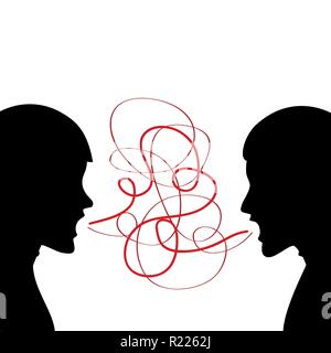 Deux hommes crient silhouette vector illustration Illustration de Vecteur