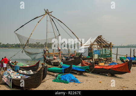 Les filets de pêche, fort Cochin, Kerala, Inde Banque D'Images