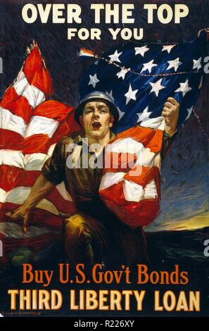 Au-dessus du dessus pour vous - acheter des obligations du gouvernement des États-Unis, Troisième liberté prêt. 1918 American World War One affiche de propagande par Sidney H. Riesenberg Banque D'Images