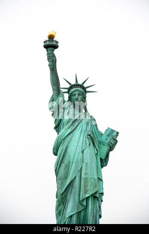 New York, États-Unis, 15 novembre 2018. La Statue de la Liberté à New York un jour nuageux. Photo par Enrique Shore Crédit : Enrique Shore/Alamy Live News Banque D'Images