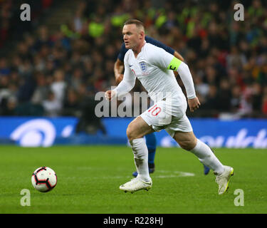 Londres, Royaume-Uni. 15 novembre, 2018. Wayne Rooney de l'Angleterre pendant le match de football entre l'Angleterre et USA à la stade de Wembley à Londres, en Angleterre, le 15 novembre 2018. Action Crédit photo : Crédit photo Action Sport Sport/Alamy Live News Banque D'Images