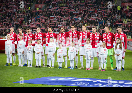 Gdansk, Pologne. 15 novembre, 2018. L'équipe nationale de football de la pologne au cours de l'international football match amical entre la Pologne et la République Tchèque au stade Energa à Gdansk, Pologne le 15 novembre 2018 Crédit : Grzegorz Brzeczyszczykiewicz/Alamy Live News Banque D'Images