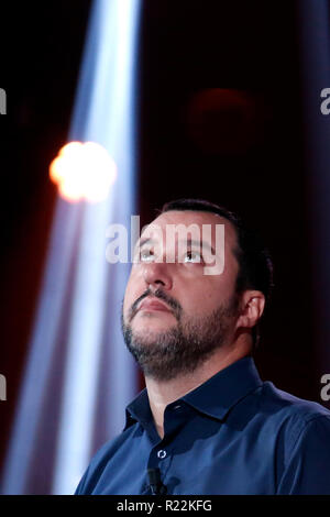 Matteo Salvini Rome le 16 novembre 2018. Talk show 'Nemo'. Foto Samantha Insidefoto Zucchi Banque D'Images