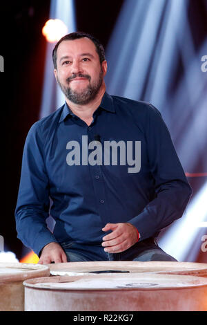 Matteo Salvini Rome le 16 novembre 2018. Talk show 'Nemo'. Foto Samantha Insidefoto Zucchi Banque D'Images