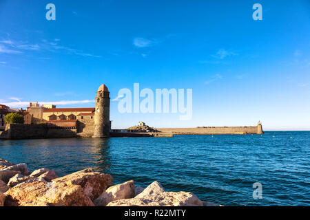 6 juin 2017, Collioure, Pyrénées-Orientales, Catalogne, Côte-de-Vermeille, Languedoc-Roussillon, France : Notre-Dame-des-Anges Banque D'Images