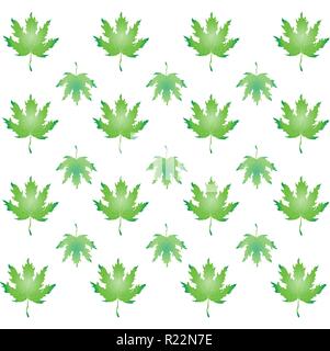 Les feuilles d'automne modèle vert, la chute des feuilles pour l'impression et le web design. Illustration de Vecteur