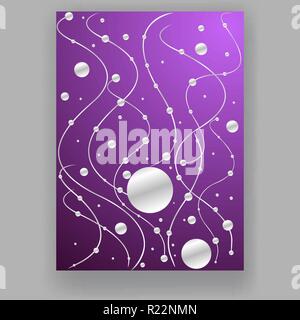 Marque d'argent violet métallique élégant , motif de fond, curl , cercles lignes . Illustration de Vecteur