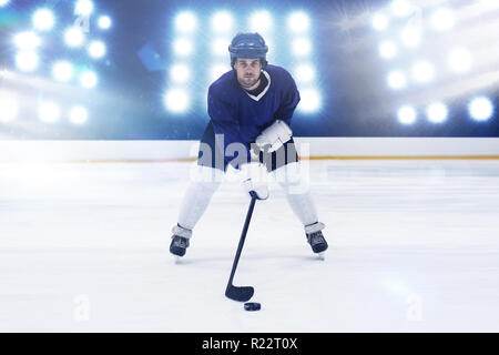 Image composite de player jouer au hockey sur glace Banque D'Images