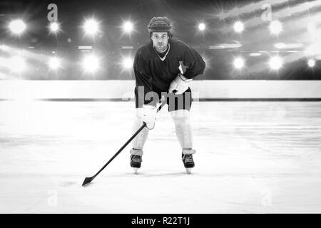 Image composite de player jouer au hockey sur glace Banque D'Images