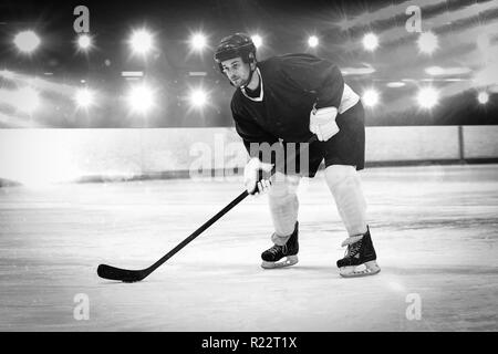 Image composite de player jouer au hockey sur glace Banque D'Images