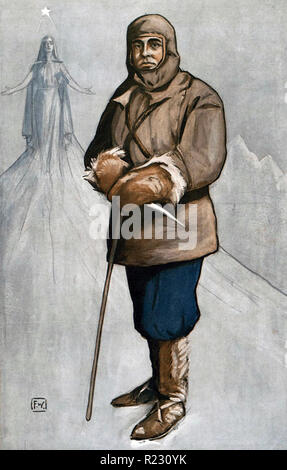 ROBERT FALCON SCOTT (1868-1912) officier de la Royal Navy et explorateur de l'Antarctique dans une caricature d'espion pour Vanity Fair Banque D'Images