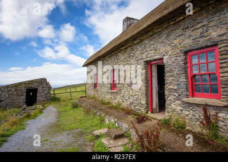 Slea Head la famine en Irlande Cottages Banque D'Images