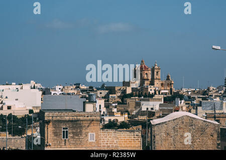 Vue de l'Eglise de l'Assomption, de Malte, de Qrendi Banque D'Images