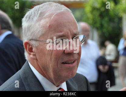 L'ancien gouverneur et le chancelier fédéral suisse Christoph Blocher au Musée national suisse de l'inauguration de la nouvelle exposition Banque D'Images