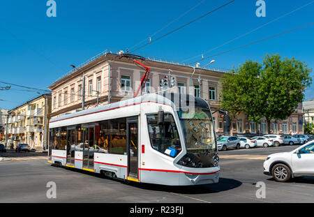 Le tramway de la ville de Rostov-sur-Don, Russie Banque D'Images