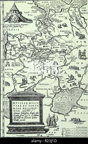 Anthony Jenkinson's (1529-1611) Carte de la Russie. Il a été un des premiers à explorer les Britanniques et de Barbarie à aujourd'hui la Russie. Jenkinson était un voyageur et explorateur au nom de la compagnie de Moscovie et la couronne anglaise. Banque D'Images