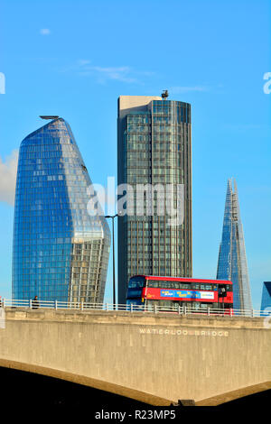 Londres, Angleterre, Royaume-Uni. De nouveaux bâtiments dans la zone Southwark - Un Blackfriars (L - 2018) Tour de la Banque du Sud (appartements, 1972 : anciennement King's Reach Tower) Banque D'Images