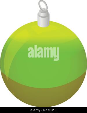 Arbre de Noël vert, icône balle style isométrique Illustration de Vecteur