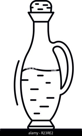 Bouteille de vinaigre balsamique, l'icône de style contour Illustration de Vecteur