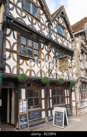 Le Garrick Inn pub historique en bâtiment à colombages à Stratford-upon-Avon, Warwickshire Banque D'Images