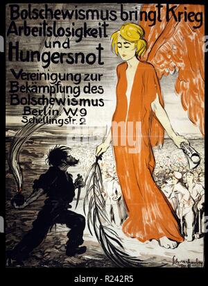 Affiche communiste anti allemande de la Première Guerre mondiale, 1918 Banque D'Images