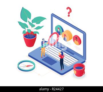 Gestion des RH - vector illustration isométrique colorée moderne Illustration de Vecteur