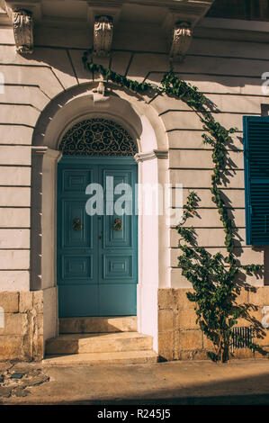 Vieux maltais porte bleue, Malte Banque D'Images