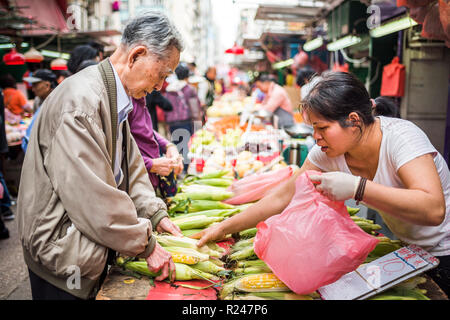 Marché traditionnel en Chun Yeung Street, Hong Kong Island, Hong Kong, Chine, Asie Banque D'Images