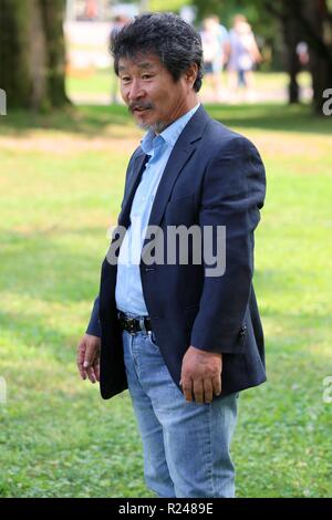 LOCARNO, SUISSE - Aug 09, 2018 : Ju-bong Gi assiste à l' Hôtel "Gangbyun photocall au cours de la 71e Festival du Film de Locarno (Photo : Mickael Chavet) Banque D'Images