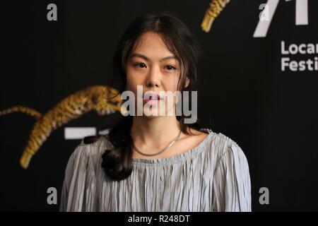 LOCARNO, SUISSE - Aug 09, 2018 : Min-hee Kim assiste à l' Hôtel "Gangbyun photocall au cours de la 71e Festival du Film de Locarno (Photo : Mickael Chavet) Banque D'Images