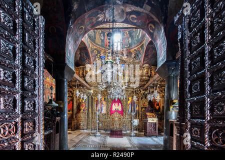 Le monastère de Saint Jean le Théologien, l'église principale, UNESCO World Heritage Site, Patmos, Dodécanèse, îles grecques, Grèce, Europe Banque D'Images