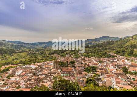 L'avis de Luis xv à partir de la Statue du Christ hill, Morro El Salvador, dans la région de Jerico, Antioquia, Colombie, Amérique du Sud Banque D'Images