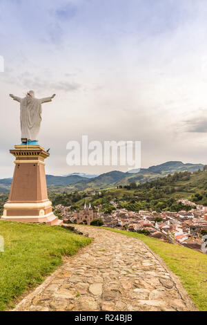 La vue à partir de la Statue du Christ hill, Morro El Salvador, dans la région de Jerico, Antioquia, Colombie, Amérique du Sud Banque D'Images