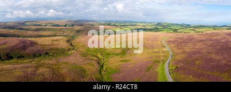 Vue aérienne sur les maures, Exmoor National Park, Devon, Angleterre, Royaume-Uni, Europe Banque D'Images