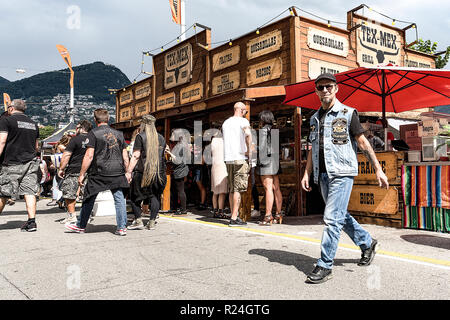 Air Show PC7 & Harley Davidson Festival, Lugano Suisse Banque D'Images