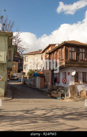 Exemple architectural de maisons traditionnelles turques en suspens Banque D'Images