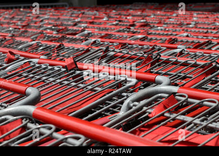 New York, NY, USA. 16 nov., 2018. Des chariots chariots/bordée soigneusement dans centre commercial. © 2018 Ronald G. Lopez/AlamyLive DigiPixsAgain.us/News Banque D'Images