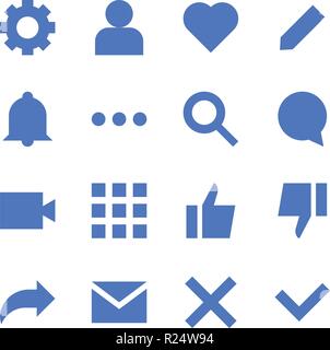 Les icônes de l'interface web et télévision mobile app Illustration de Vecteur