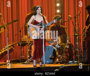 14 novembre 2018 - Nashville, Tennessee, USA - KACEY MUSGRAVES effectue à la 52e assemblée annuelle CMA Awards qui a eu lieu à l'Arène Bridgestone situé au centre-ville de Nashville. Copyright 2018 Jason Moore. (Crédit Image : © Jason Moore/Zuma sur le fil) Banque D'Images