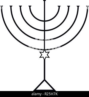 Menorah d'Hanoukka, Vector illustration. L'icône de la religion. Illustration de Vecteur