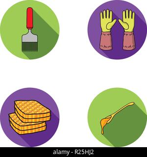 Le rucher,canon,apiculteur apiculture,,business,collection,drop,télévision,gants,fourche,miel,icon,illustration,logo,isolé,Protection,Grattoir,set,signer,spoon,vecteur symbole,web,vecteurs vecteur, , Illustration de Vecteur