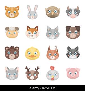 Animal,art,porter,bête,race,oiseaux,caricature,cat,vache,collection,Virginie,design,chien,faune,canards,fox,funny, hen,icône,herbivores,illustration,logo,isolé,mammal,souris,museau,la nature,Animaux,chouette,porc,lapin,prédateur,raton laveur,Ram,set,signer,symbole d'écureuil,jouet,irréaliste,vecteur,web,wild,Wolf, vecteurs vecteur , Illustration de Vecteur