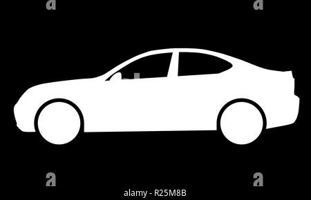 Icône Symbole voiture - blanc, 2d, isolé - vector illustration Illustration de Vecteur
