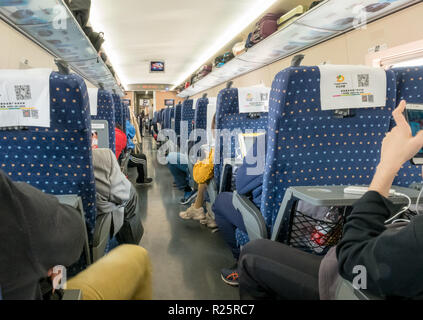 L'intérieur du transport au train à grande vitesse en Chine Banque D'Images