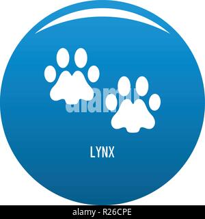 Étape Lynx vecteur icône cercle bleu isolé sur fond blanc Illustration de Vecteur